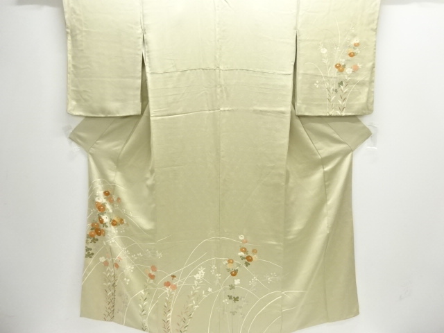 JAPANESE KIMONO / HOMONGI / EMBROIDERY / AUTUMN FLOWERS